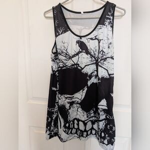 Black & White Skull Graphic Tank Top